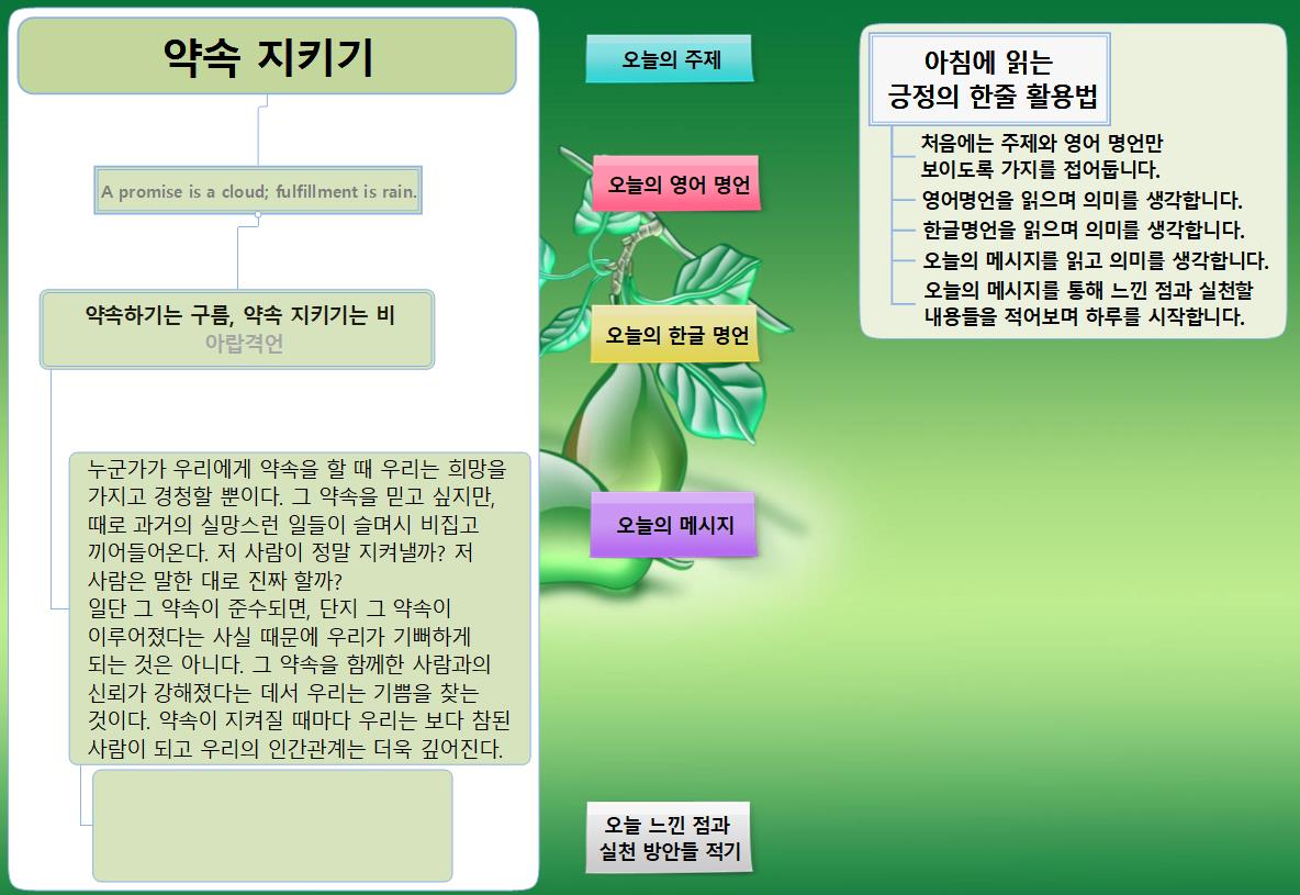 SUN221 긍정의 한줄_약속 지키기 이미지