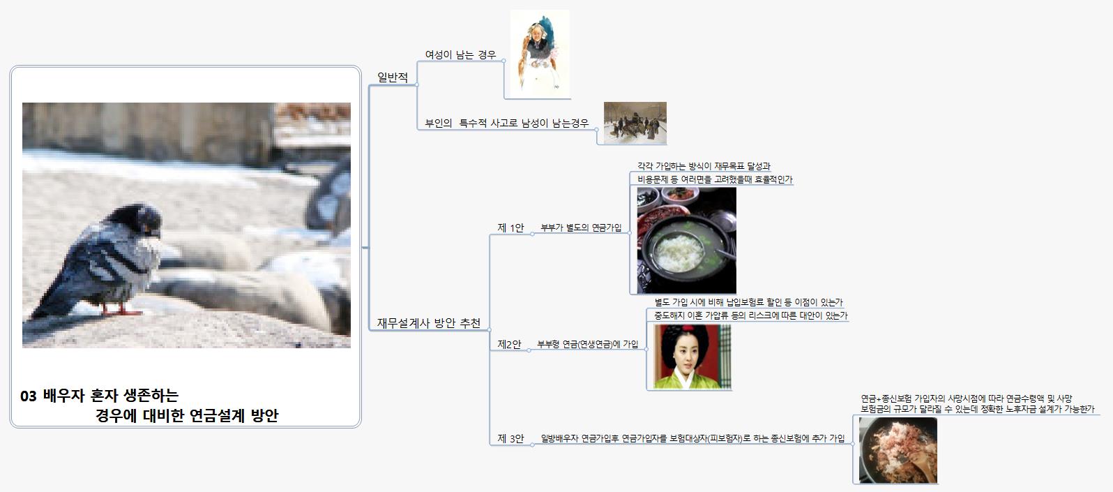 03 배우자 혼자 생존하는                                 경우에 대비한 연금설계 방안 이미지