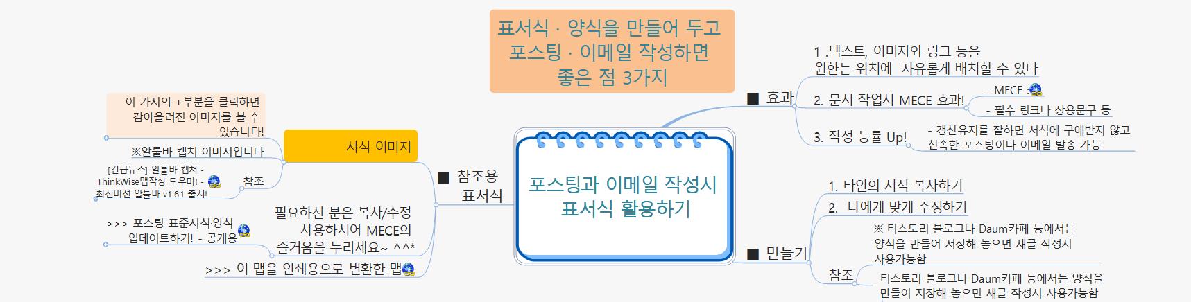 포스팅과 이메일 작성시  표서식 활용하기 이미지