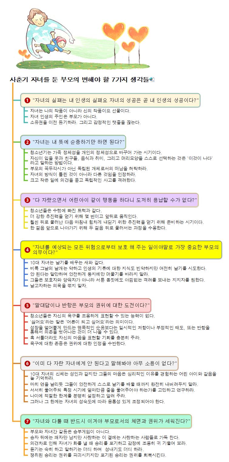 사춘기 자녀를 둔 부모가 변해야 할 7가지 생각들 이미지